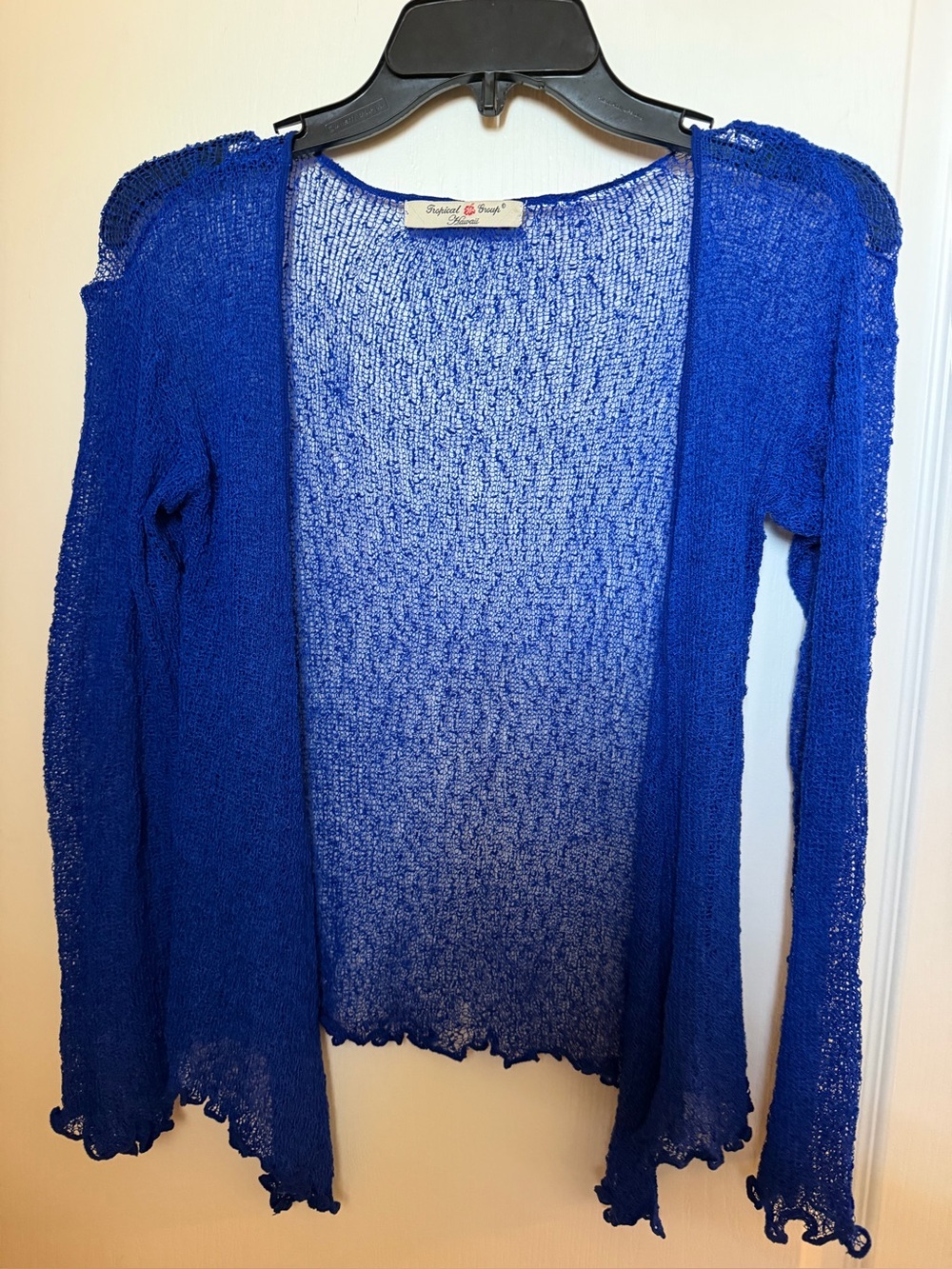 Open-Front Sheer Knit Cardigan - Royal Blue (callout see last pic)